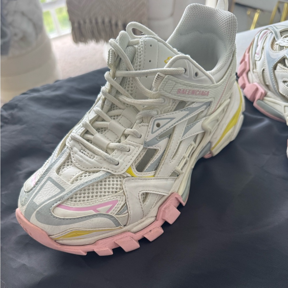 Balenciaga sneakers with white, pink, and yellow accents *Authentic*